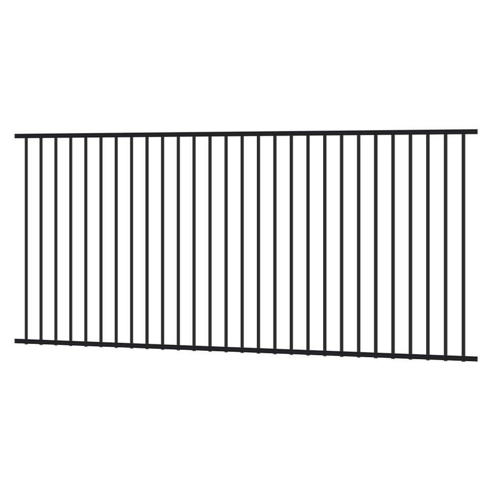 Pool Flat Top Fence Panel - Black 1500mm High