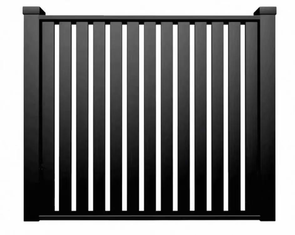 Aluminium Black Flat Blade Fence Panel- 1200mm High 2400 Width